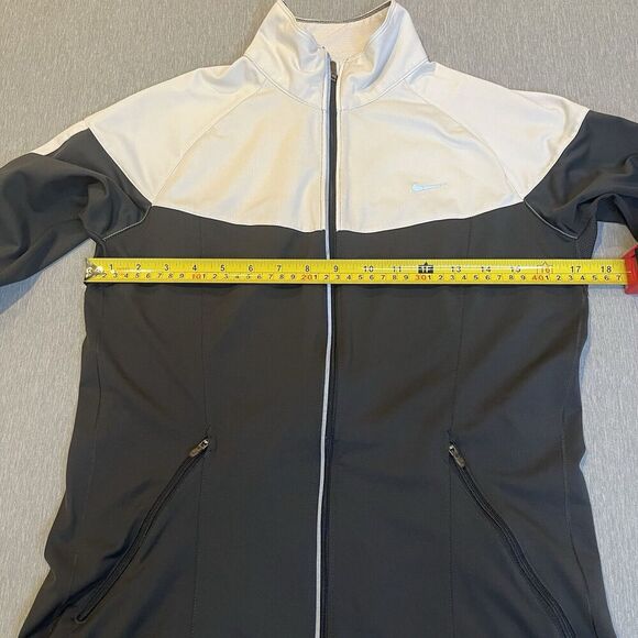 Nike Lightweight Medium Gray & White Full Zip Running Track Jacket Women's - Picture 6 of 12